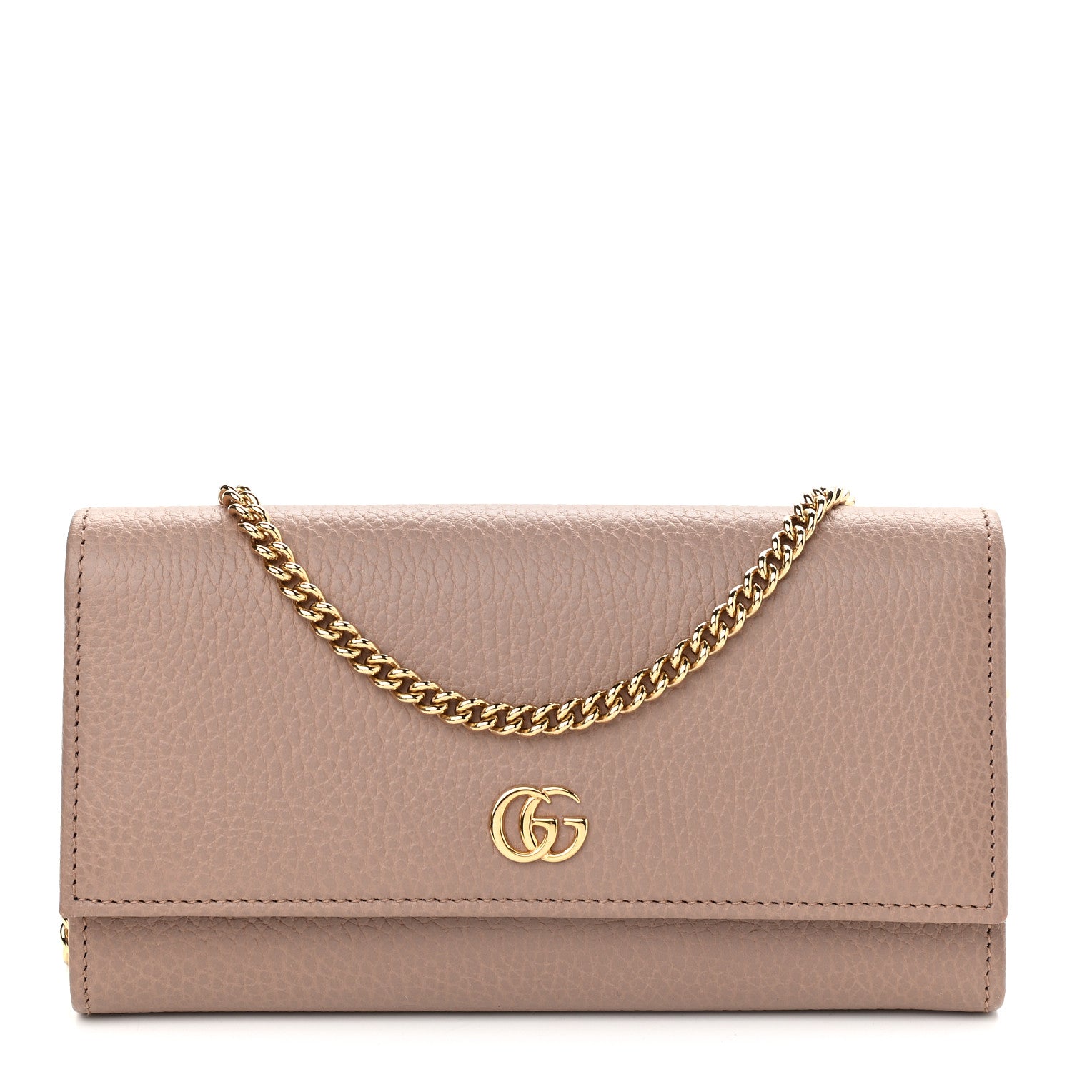 Gucci Dollar Calfskin Petite GG Marmont Wallet Chain Bag Porcelain Rose 1 of 10