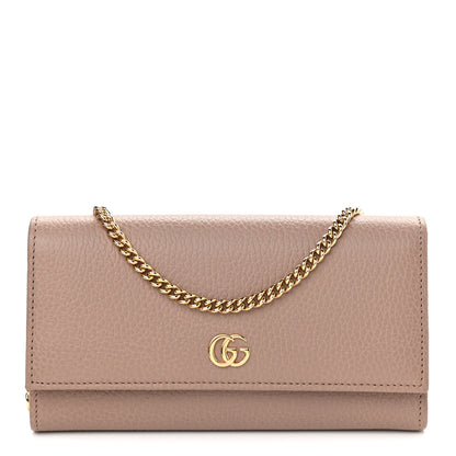 Gucci Dollar Calfskin Petite GG Marmont Wallet Chain Bag Porcelain Rose 1 of 10
