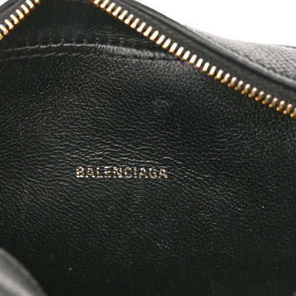 Balenciaga Signature Grained Calfskin Logo XS Ville Camera Bag Black White 6 of 10