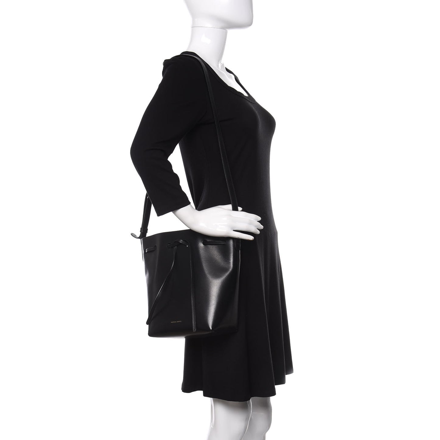 Calfskin Mini Bucket Bag Black Blu