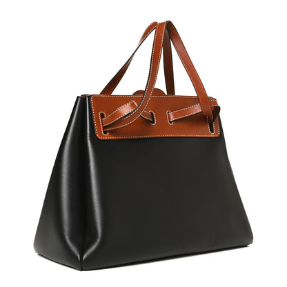 Loewe Boxcalf Lazo Tote Black Tan 3 of 10