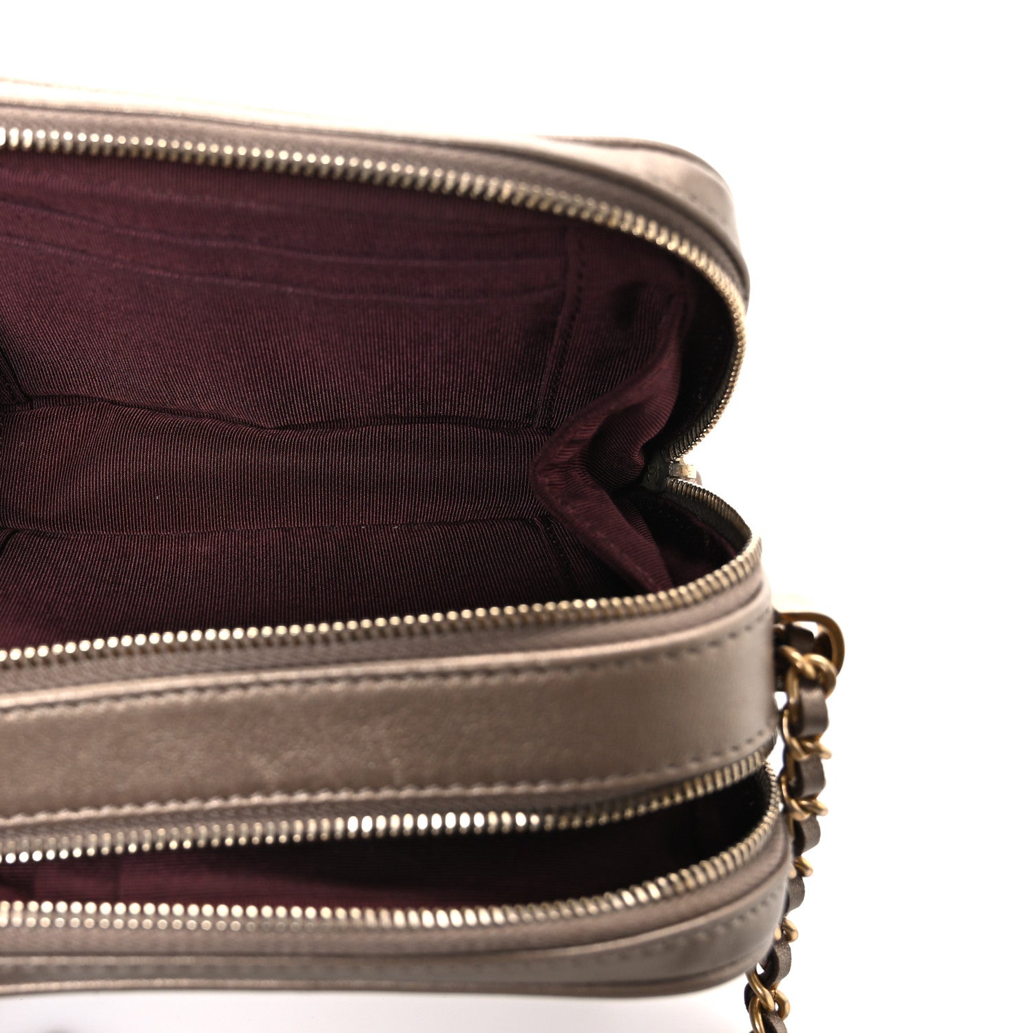 Chanel Metallic Lambskin Mini Coco Boy Camera Case Dark Gold 5 of 10