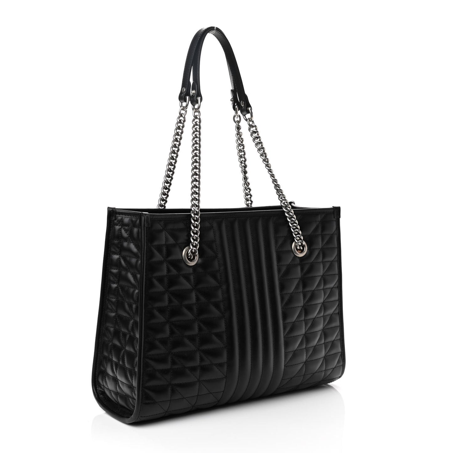 Calfskin Matelasse Aria Medium GG Marmont Shoulder Tote Black