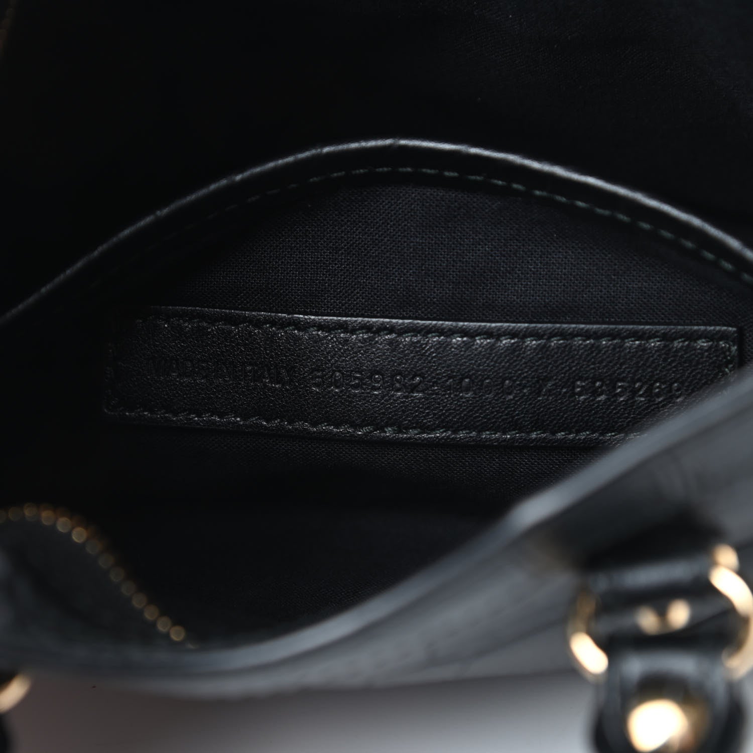Balenciaga Calfskin Crocodile Embossed Gold Metallic Edge Hardware Nano City Black 7 of 13