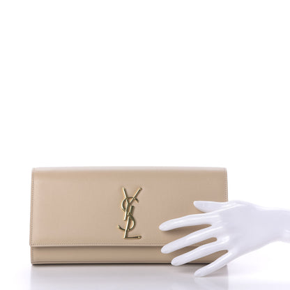 Saint Laurent Grain De Poudre Classic Monogram Cassandre Clutch Nude Powder 2 of 10