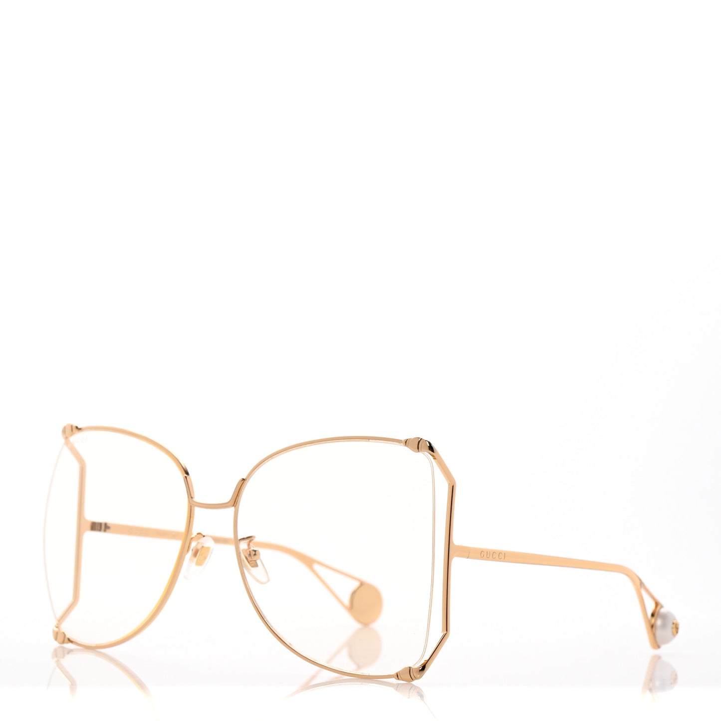 Metal Oversized Round Sunglasses GG0252S Gold