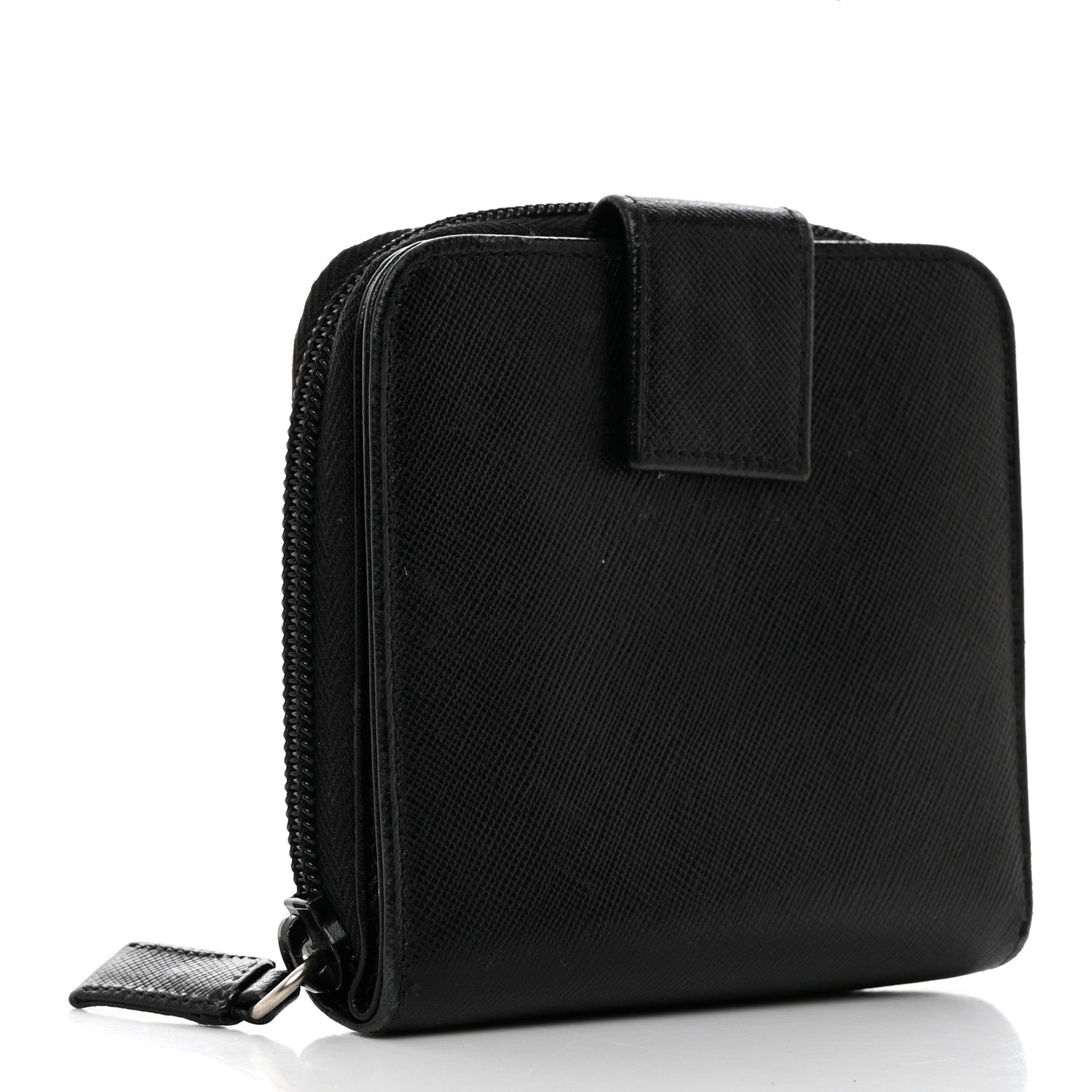Prada Saffiano Metal Compact Wallet Black 3 of 12