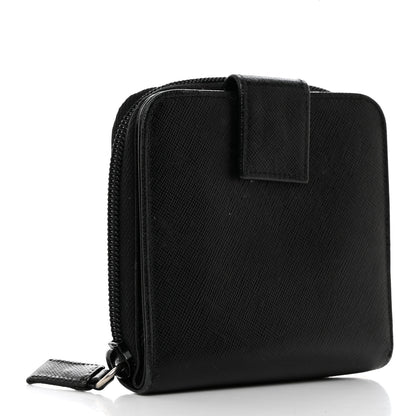 Prada Saffiano Metal Compact Wallet Black 3 of 12