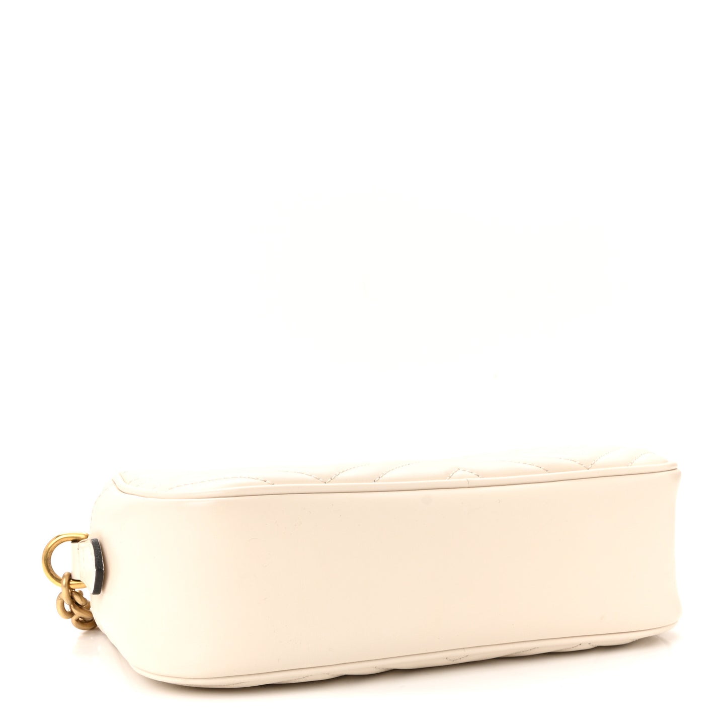 Calfskin Matelasse Small GG Marmont Chain Shoulder Bag White
