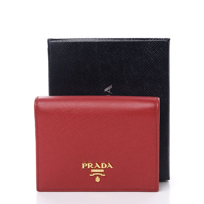 Prada Saffiano Metal Bi-Fold Wallet Fuoco 8 of 8