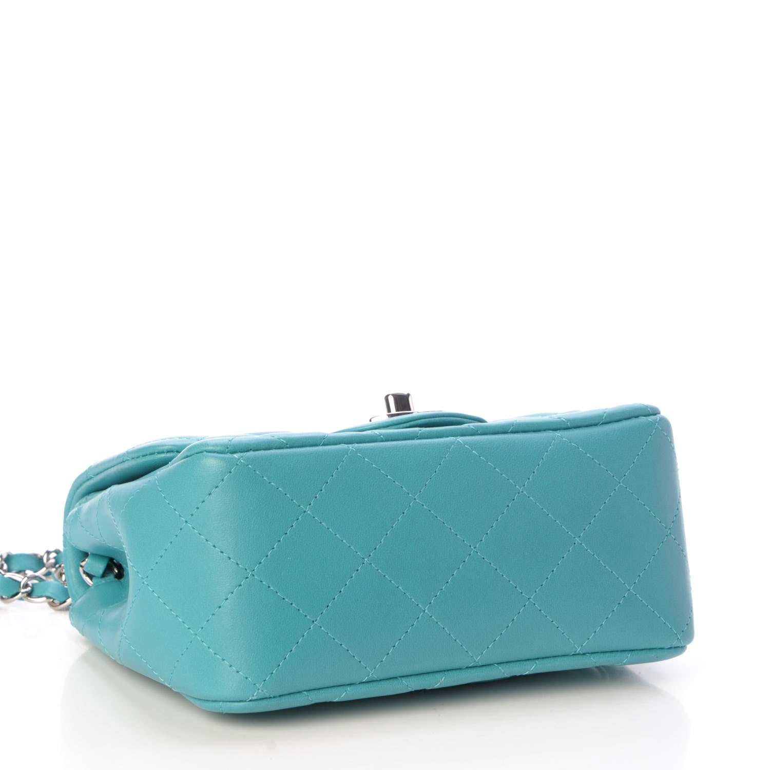 Chanel Lambskin Quilted Mini Square Flap Turquoise 4 of 7