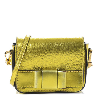 Burberry Metallic Calfskin Bow Detail Berkeley Crossbody Yellow 1 of 11