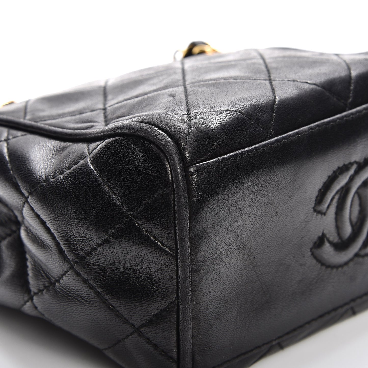 Lambskin Quilted Small Shoulder Bag Black