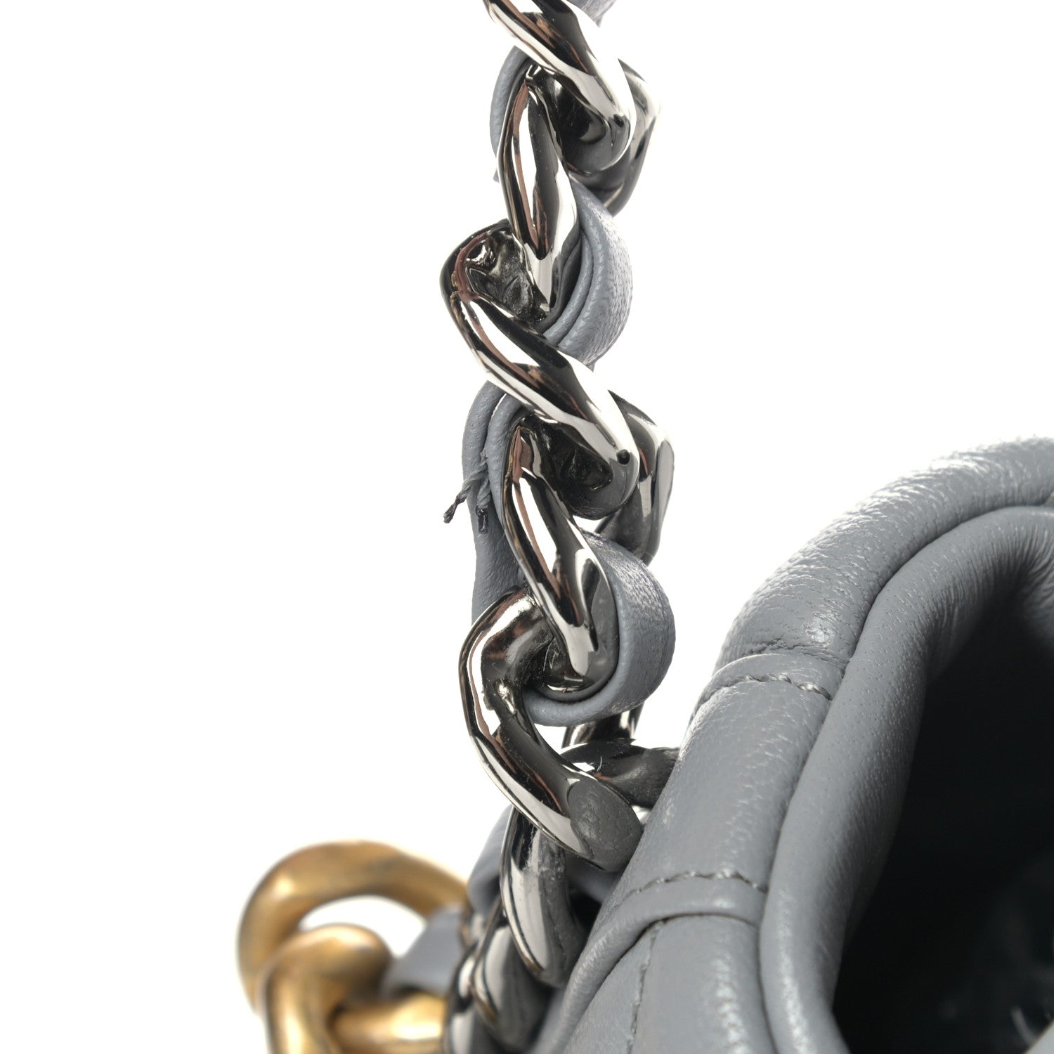 Chanel Lambskin Quilted Large Chanel 19 Flap Grey 10 of 13