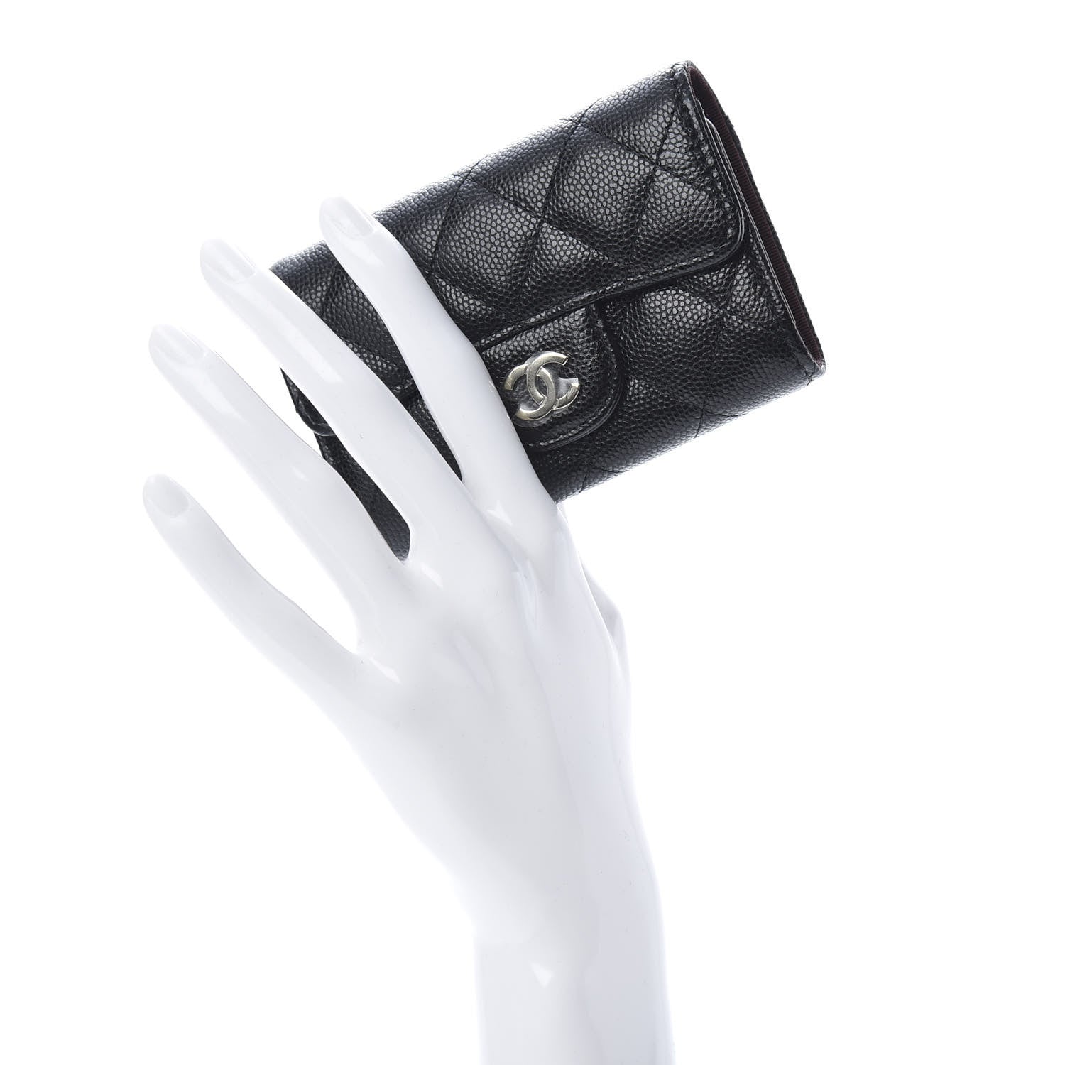 Chanel Caviar Quilted Classic 4 Key Holder Wallet Black 2 of 10
