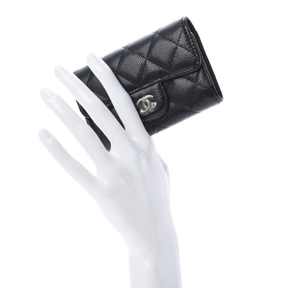Chanel Caviar Quilted Classic 4 Key Holder Wallet Black 2 of 10