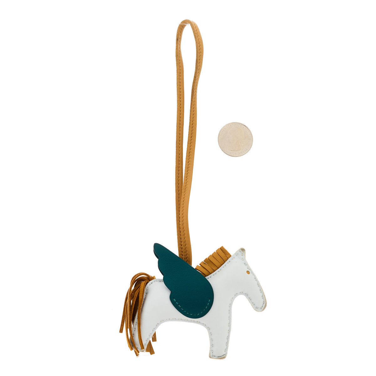 Milo Lambskin Grigri Rodeo Pegase Horse Bag Charm PM Bleu Brume Sesame Vert Bosphore