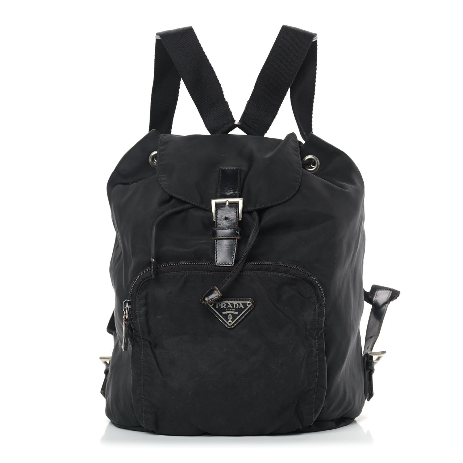 Prada Nylon Vela Medium Cinch Backpack Black 1 of 12