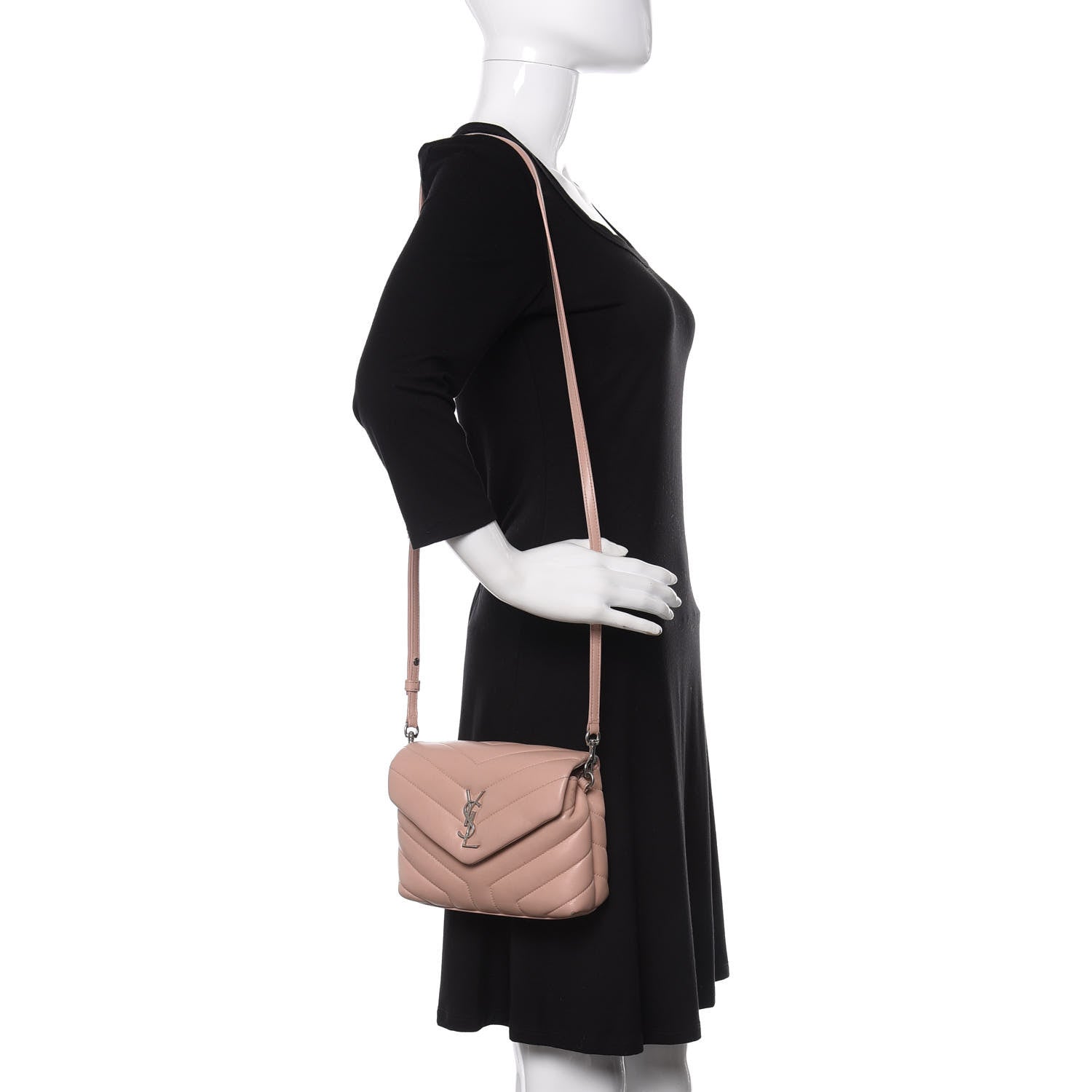 Saint Laurent Calfskin Y Quilted Monogram Toy Loulou Crossbody Bag Tender Pink 2 of 9