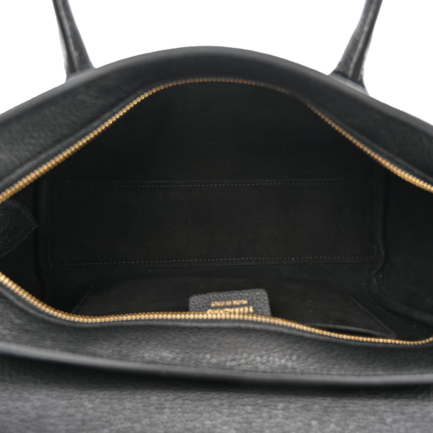 Hammered Calfskin Small Firenze East West Tote Bag Black
