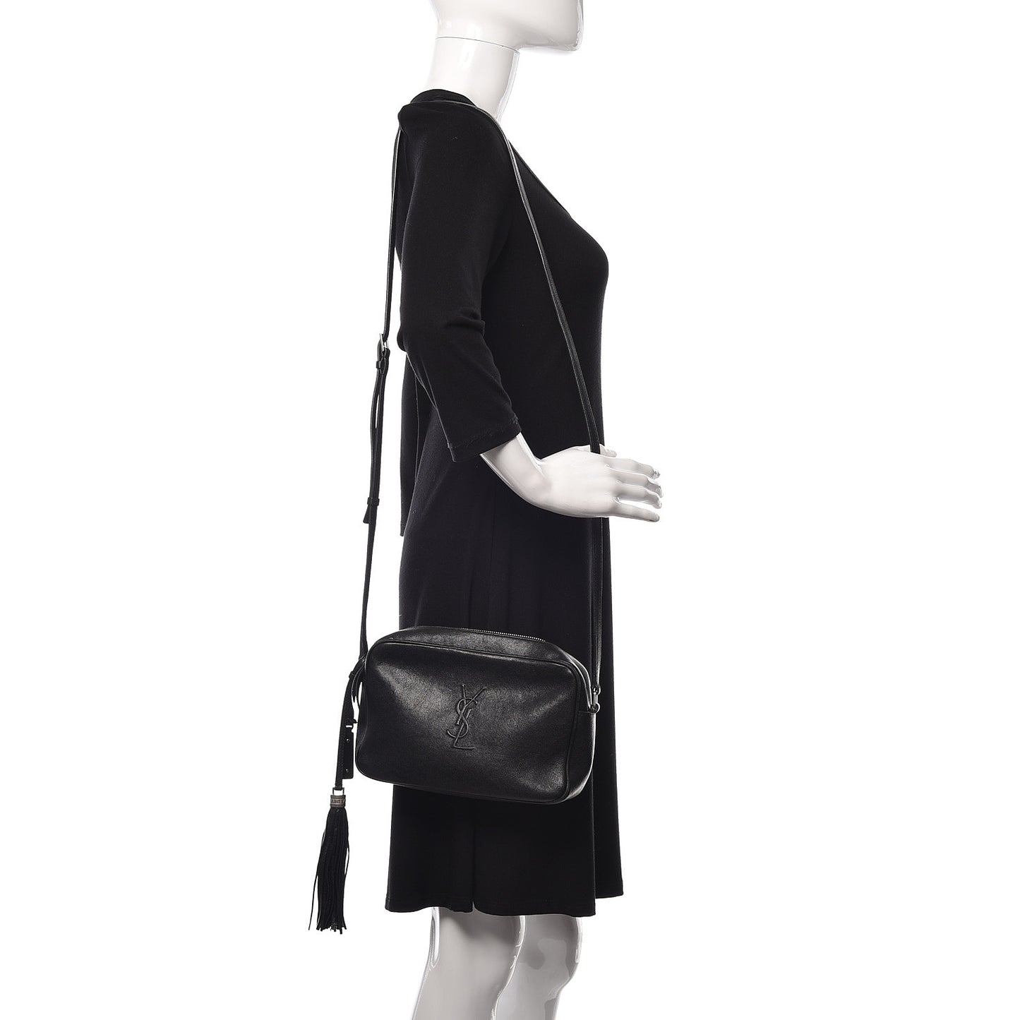 Lambskin Monogram Small Lou Camera Bag Black