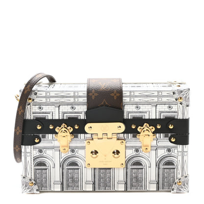 Louis Vuitton X FORNASETTI Calfskin Architettura Petite Malle White Black 1 of 9