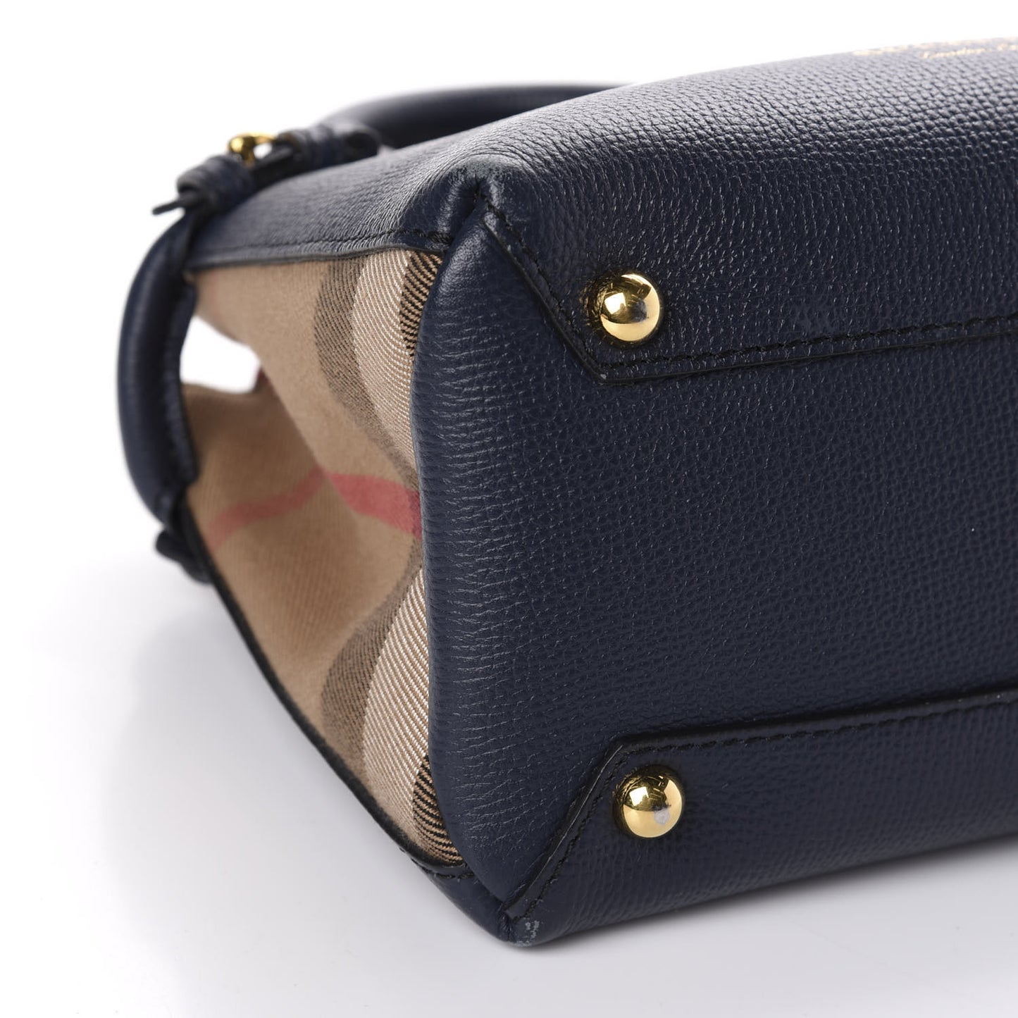 Grainy Calfskin House Check Baby Banner Tote Ink Blue