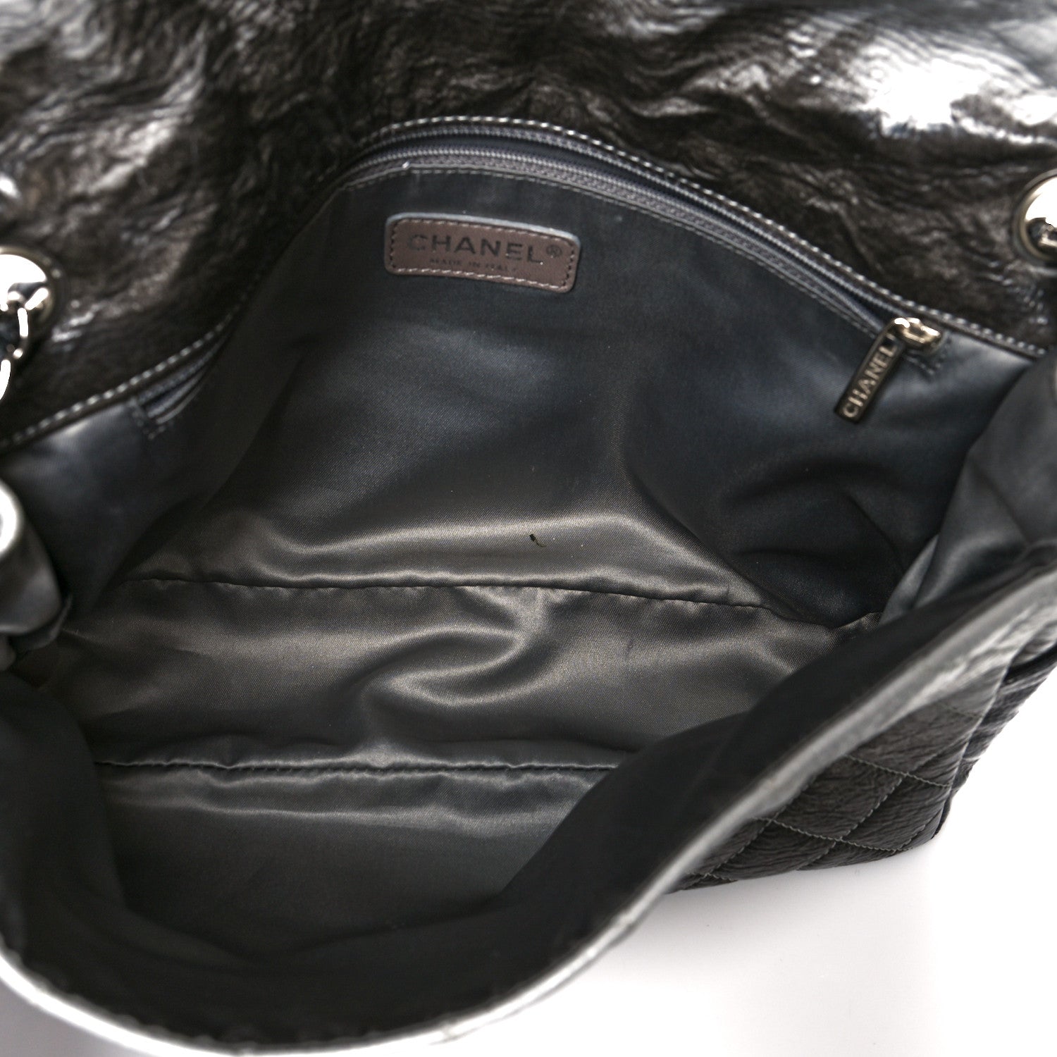 Chanel Vinyl Quilted Jumbo Melrose Degrade Flap Black 5 of 12