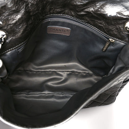 Chanel Vinyl Quilted Jumbo Melrose Degrade Flap Black 5 of 12