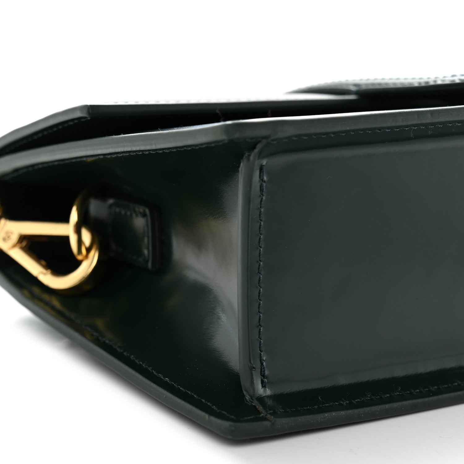 Jacquemus Glazed Calfskin Le Grand Bambino Dark Green 7 of 9