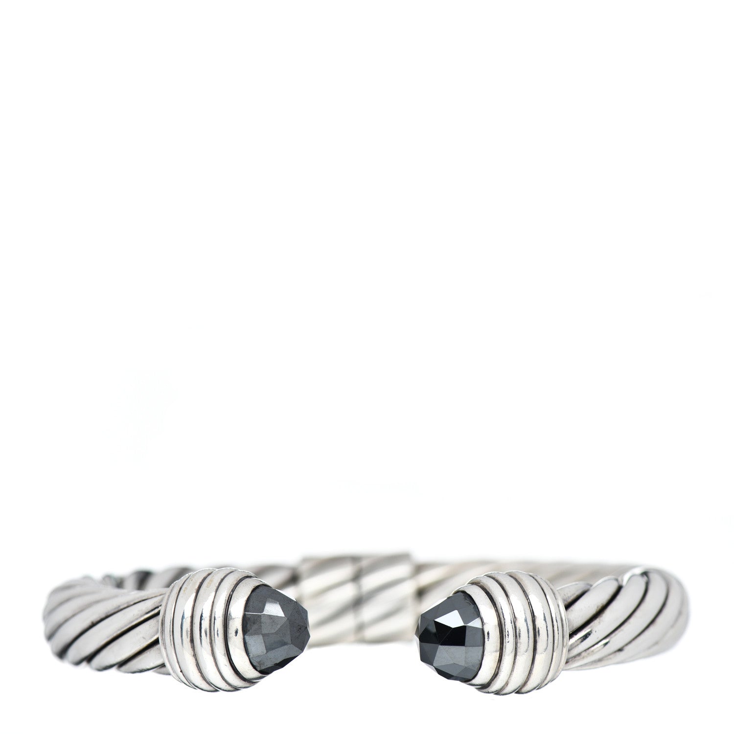 David Yurman Sterling Silver Hematine 10mm Cable Classics Bracelet 1 of 4