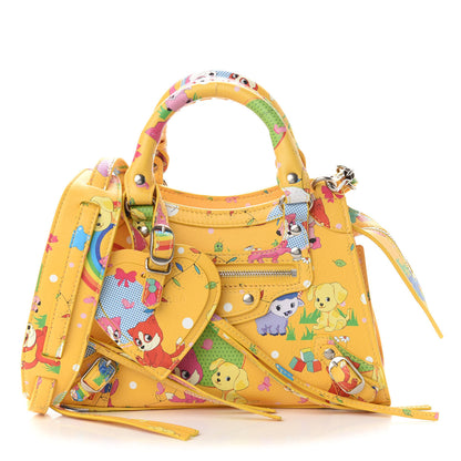 Balenciaga Calfskin Puppies and Friends Neo Classic Silver Hardware Mini City Puppies Yellow 1 of 8