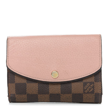 Louis Vuitton Damier Ebene Normandy Compact Wallet Rose Ballerine 1 of 14