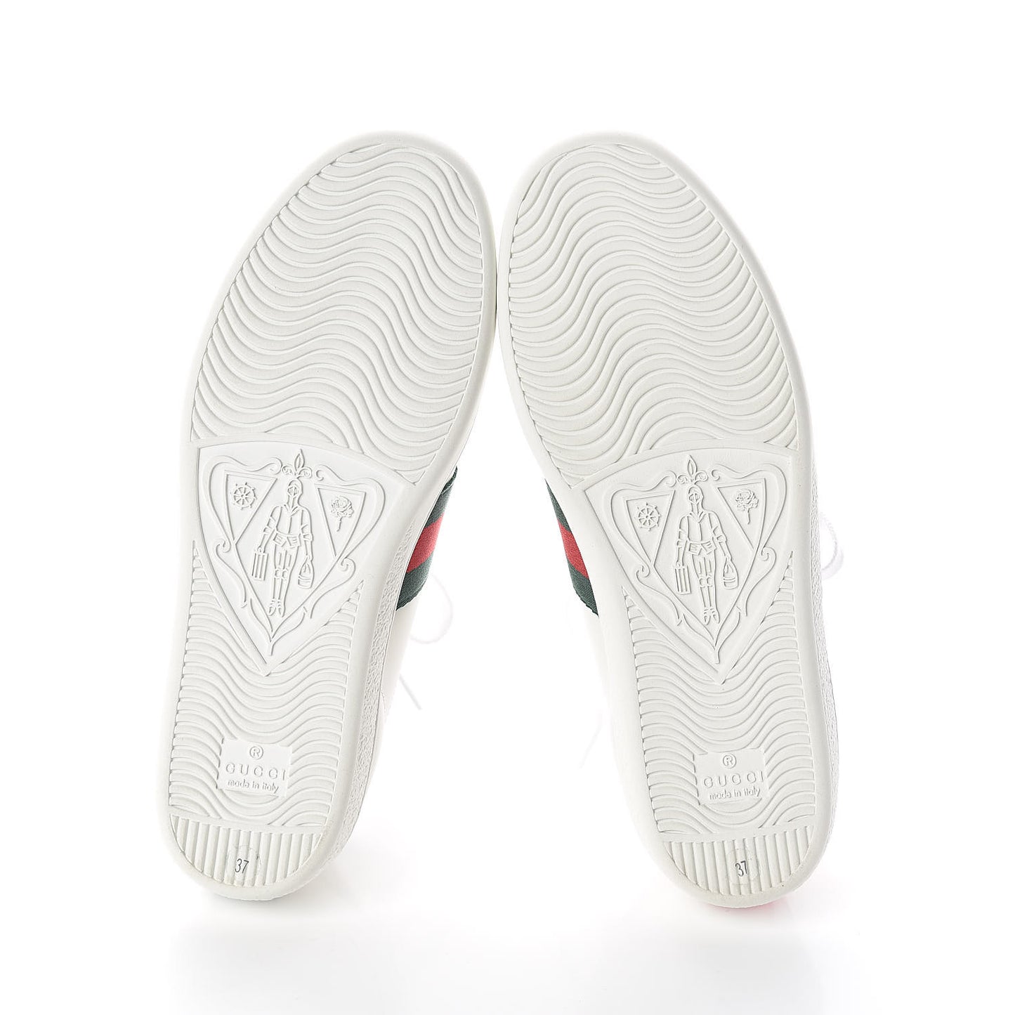 Calfskin Ayers Bee Embroidered Womens Ace Sneakers 37 White Green