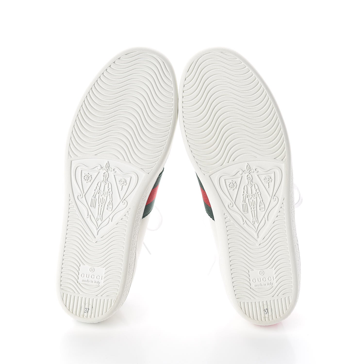Gucci Calfskin Ayers Bee Embroidered Womens Ace Sneakers 37 White Green 7 of 8