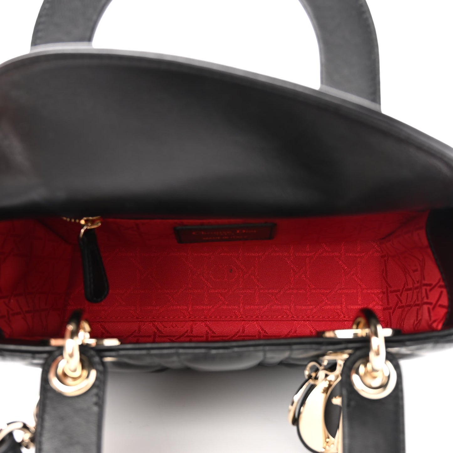 Lambskin Cannage Small Lucky Badges My Lady Dior Black