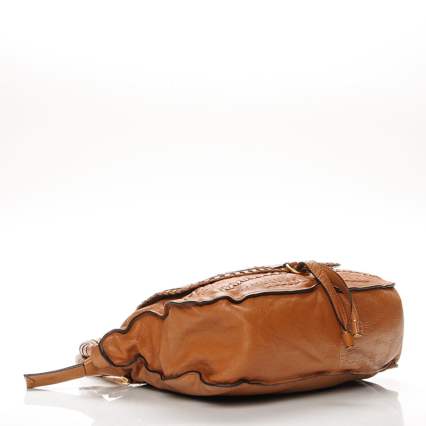 Calfskin Woven Medium Marcie Satchel Brown