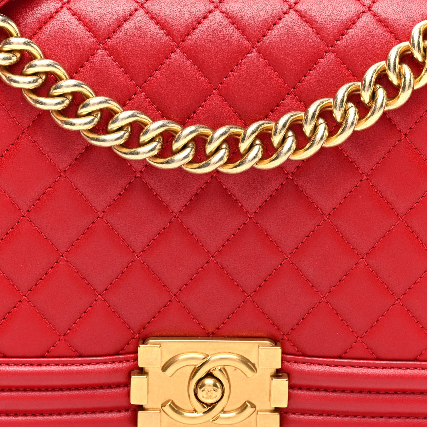 Chanel Lambskin Quilted New Medium Boy Flap Red 8 of 10