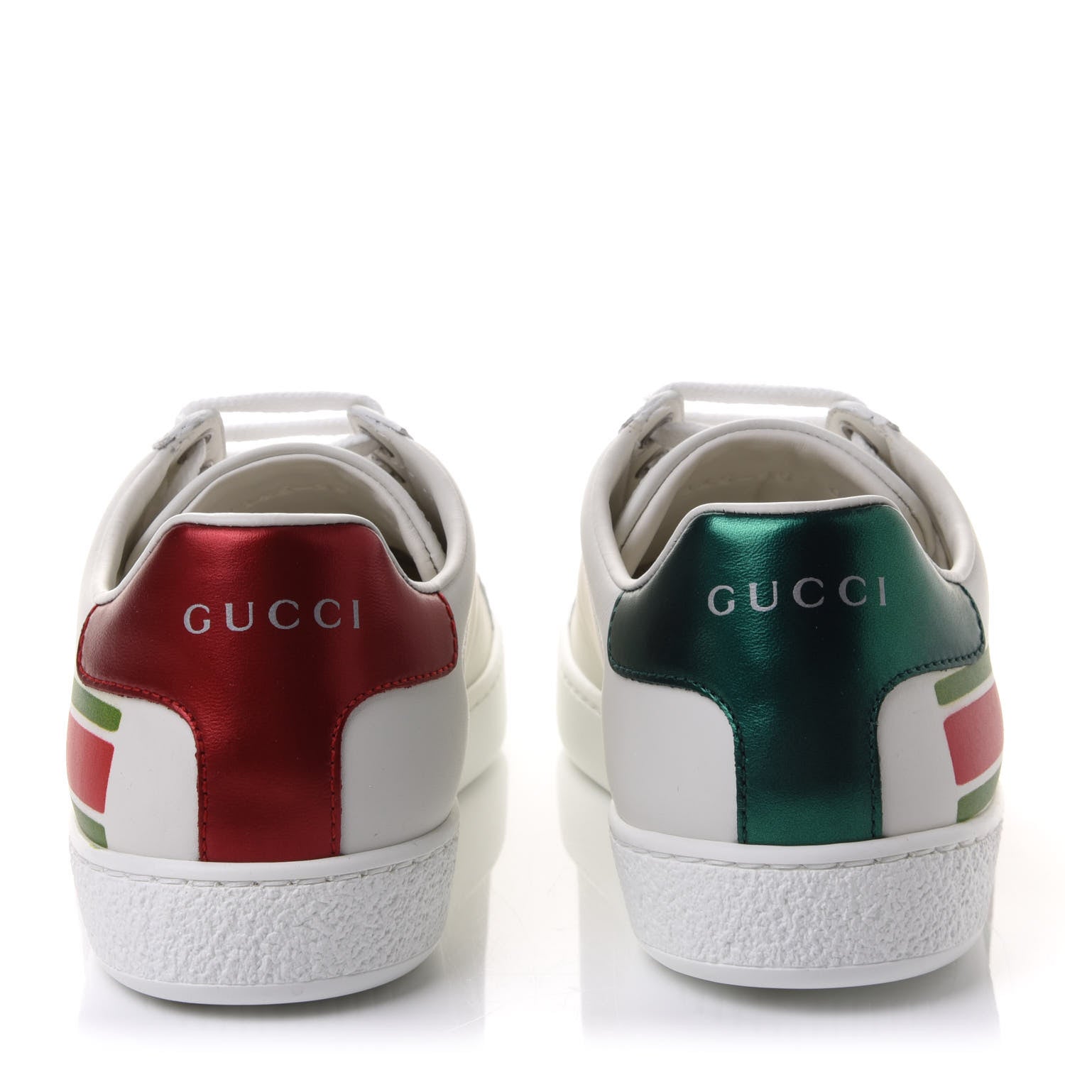 Gucci Calfskin Interlocking G Womens New Ace Sneakers 35 White Red Flame Green 5 of 10