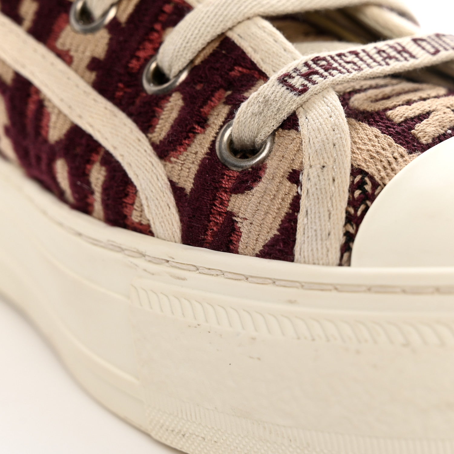 Christian Dior Canvas Oblique Walk'N'Dior Low Top Sneakers 38.5 Deep Amaranth 10 of 17