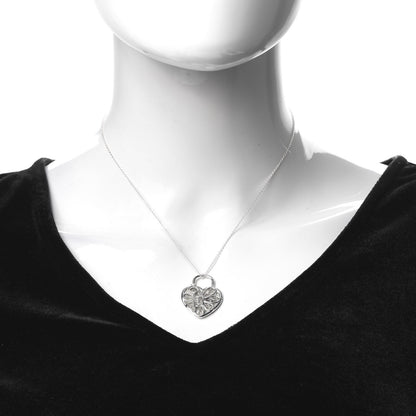Tiffany Sterling Silver Filigree Heart Key Pendant Necklace 2 of 5