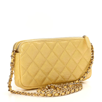 Chanel Iridescent Caviar Quilted Small Clutch With Chain Yellow 3 of 15