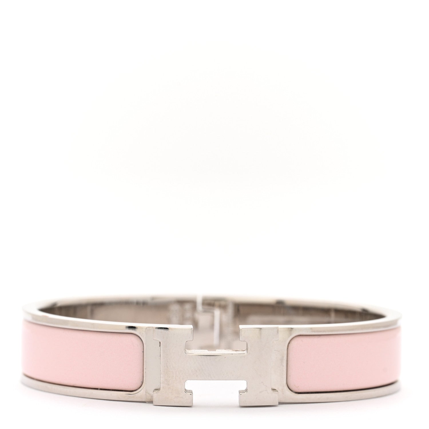 Hermes Enamel Narrow Clic Clac H Bracelet PM Rose Candeur 1 of 4