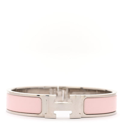 Hermes Enamel Narrow Clic Clac H Bracelet PM Rose Candeur 1 of 4