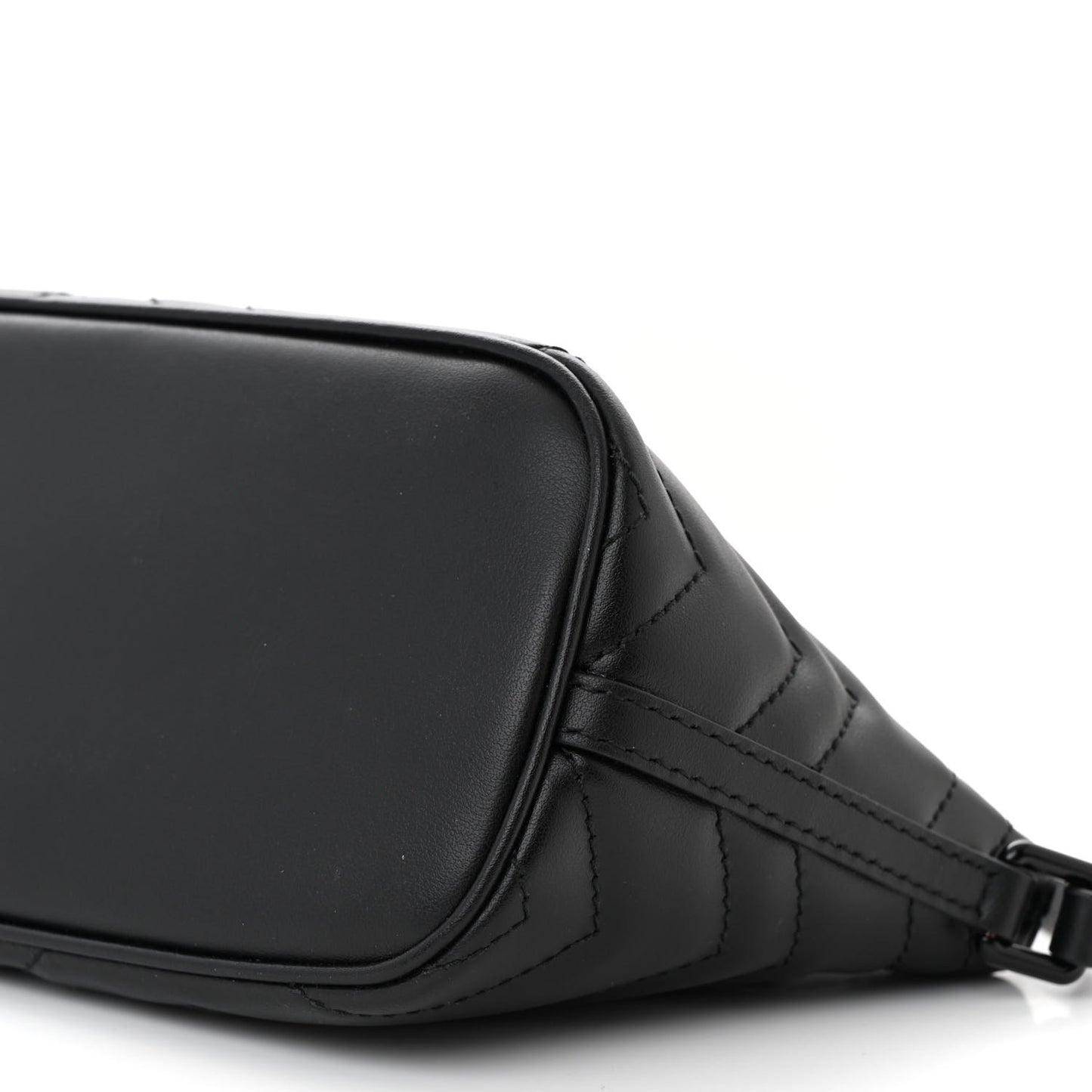 Calfskin Matelasse Chevron Monochrome GG Marmont Sling Shoulder Bag Black