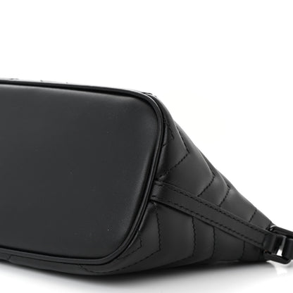 Gucci Calfskin Matelasse Chevron Monochrome GG Marmont Sling Shoulder Bag Black 10 of 10