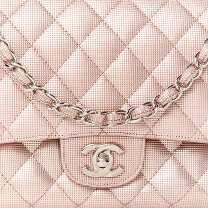 Chanel Metallic Calfskin Pixel Effect Medium Double Flap Pinky Gold 9 of 11