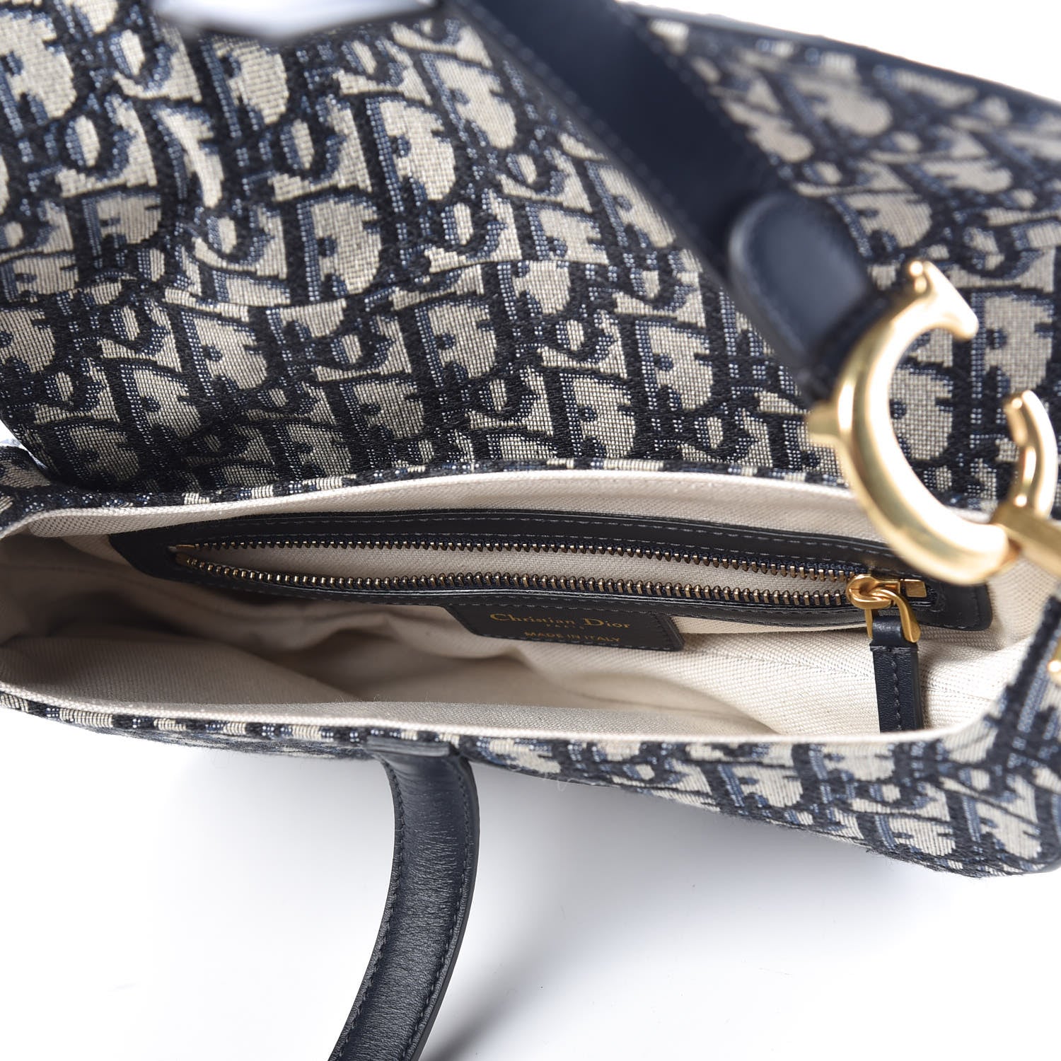 Christian Dior Oblique Saddle Bag Blue 7 of 9