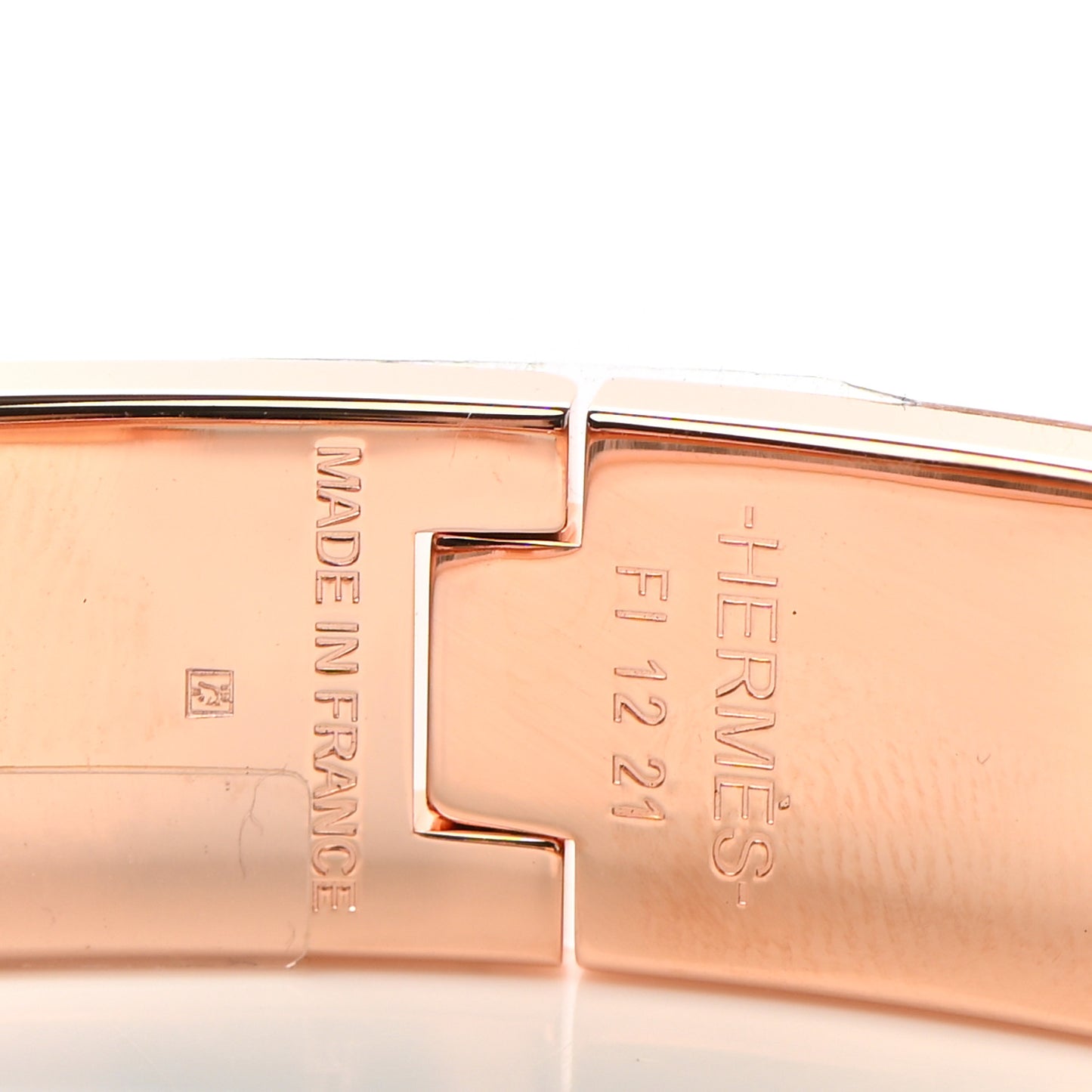 Enamel Narrow Clic Clac H Bracelet PM White