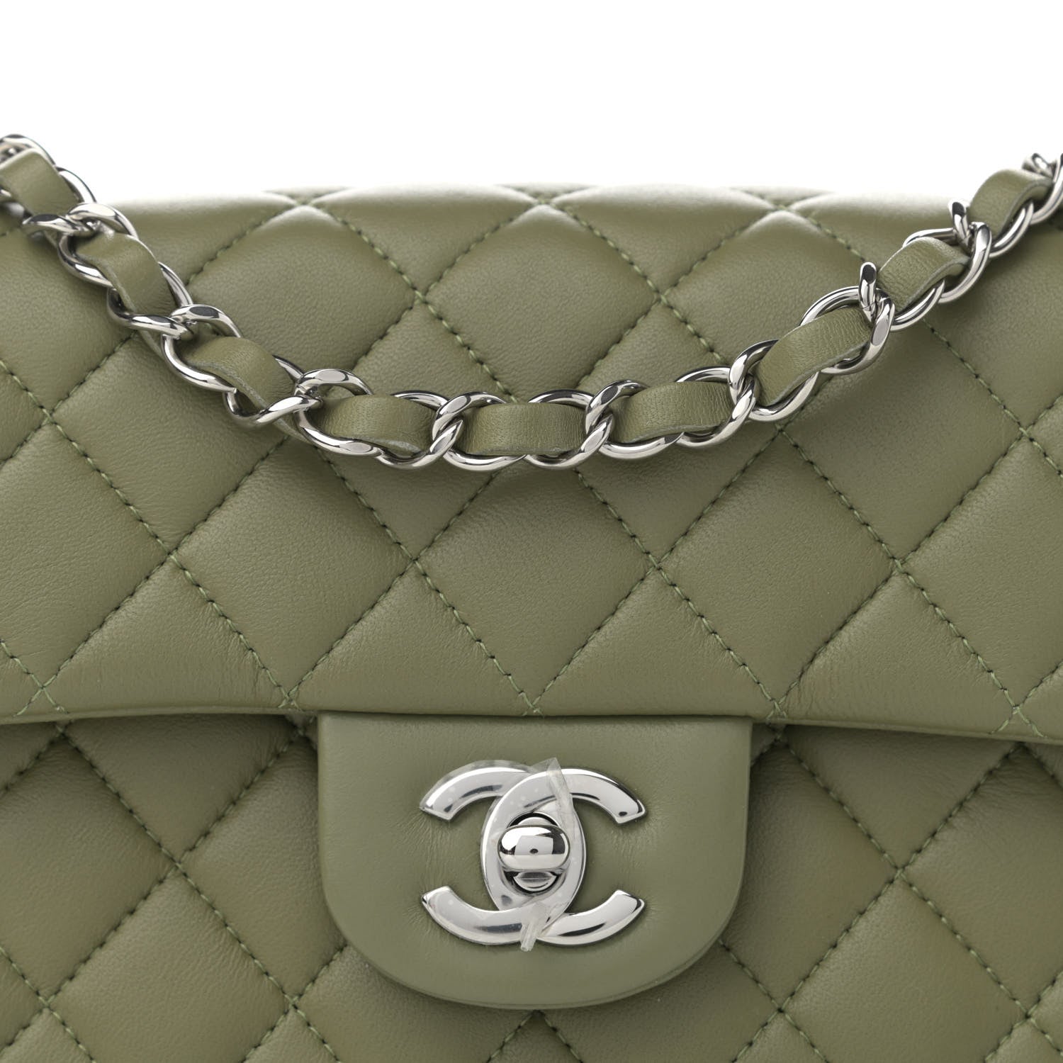 Chanel Lambskin Quilted Mini Rectangular Flap Green 7 of 10